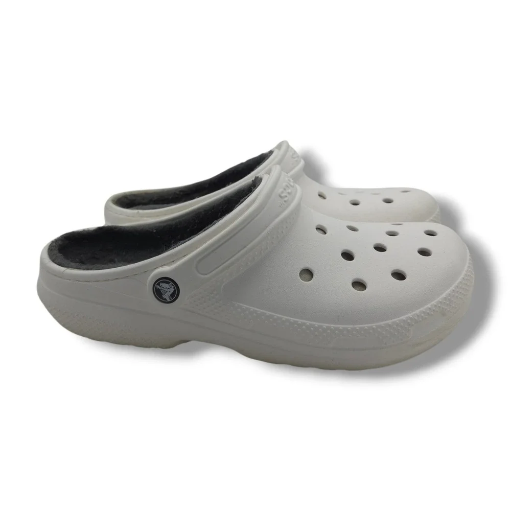 Crocs Classic Lined‎ Clog Mens 9 Womens 11 Slip On White